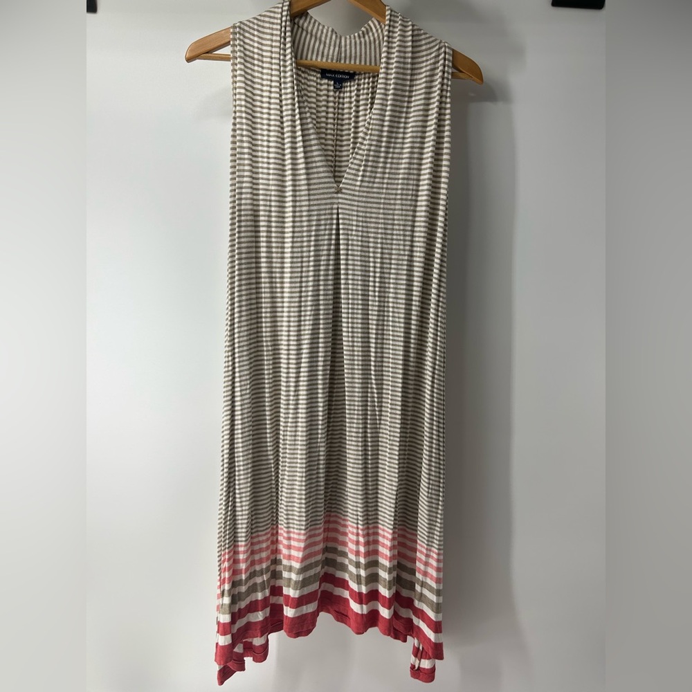Max Edition Beige and Pink Striped Maxi Dress